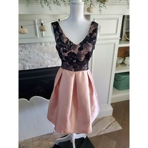 Pink and black formal, dress, size 5